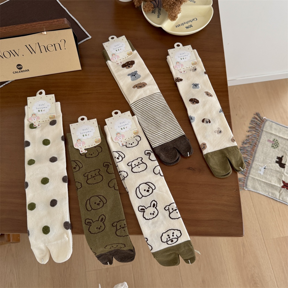 Dog Illustration Tabi Split‑To - Toe Sock Split ulasan dan harga