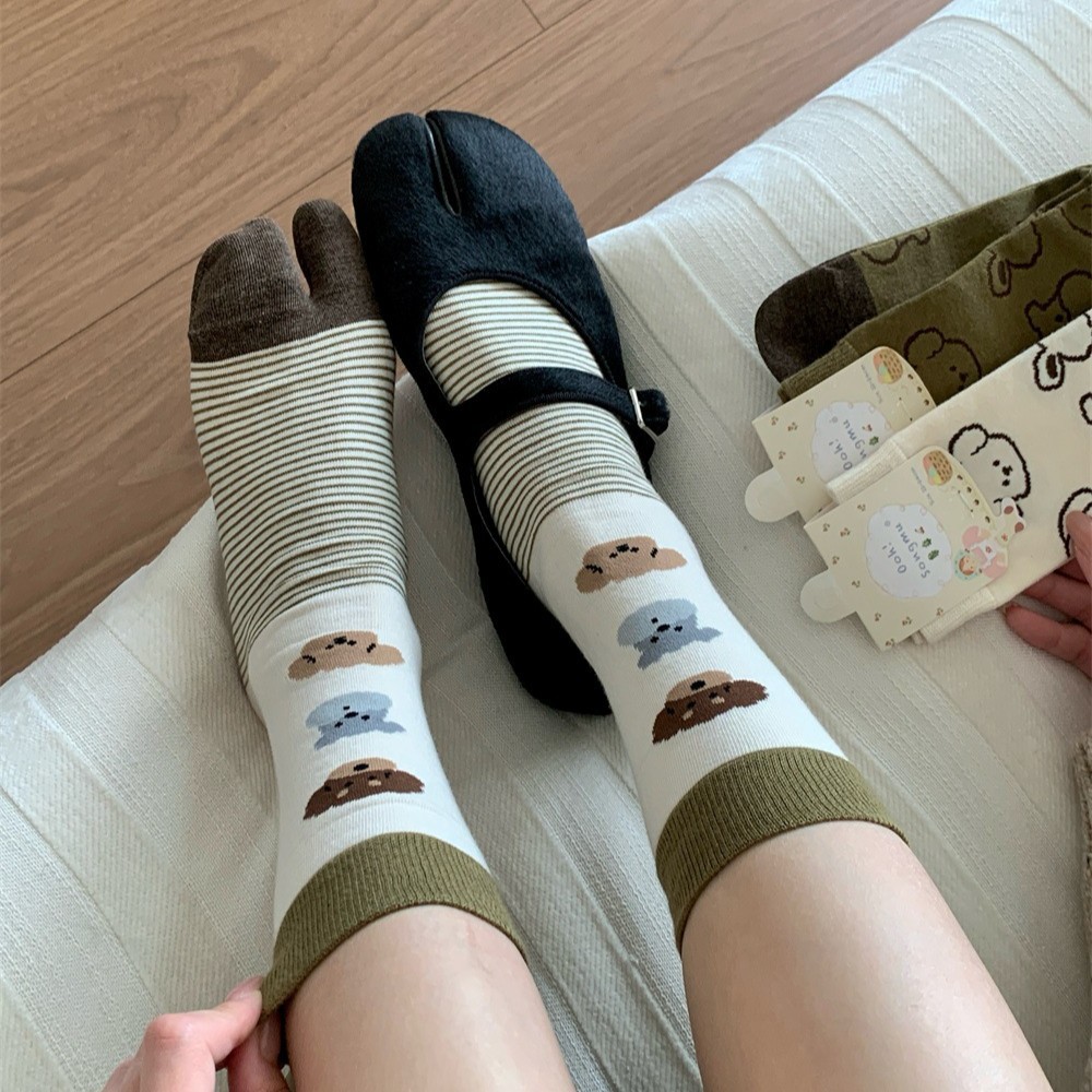 Dog Illustration Tabi Split‑To - Toe Sock Split ulasan dan harga