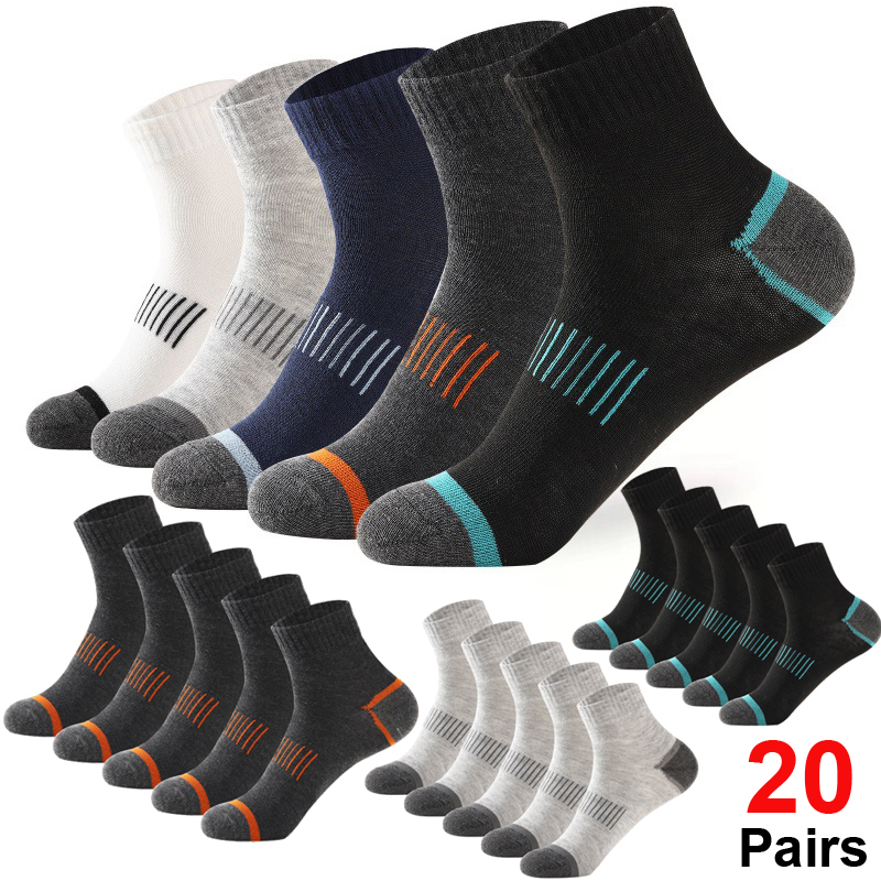 20Pairs Men's Cotton Socks Set - Athletic Sock Cushion ulasan dan harga
