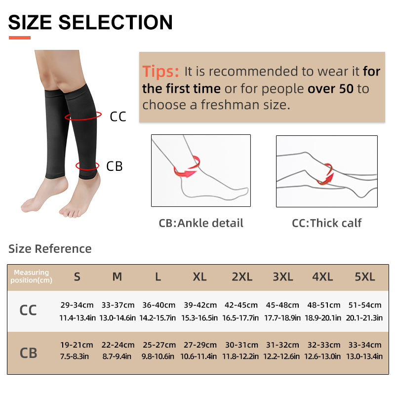 Plus Size S-5XL Running Athlet - Compression Sleeve Calf ulasan dan harga