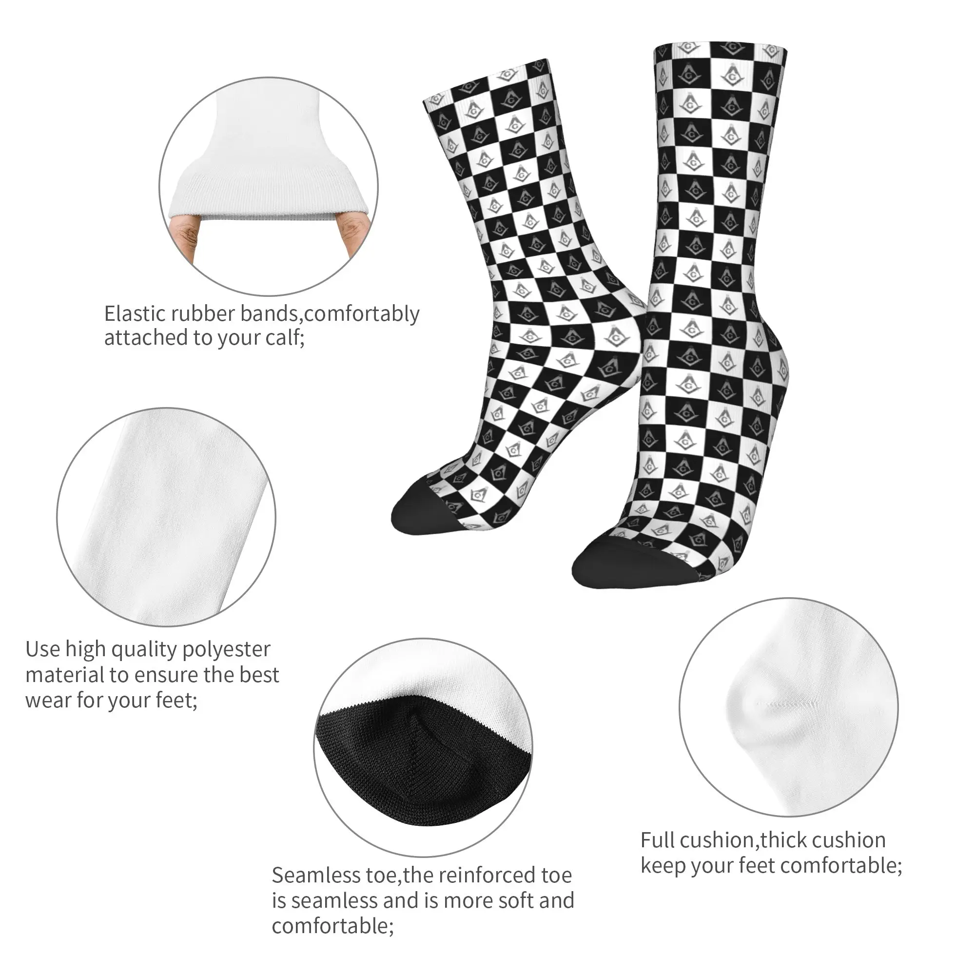 Custom Freemason Checkered Pat - Dress Sock Men ulasan dan harga