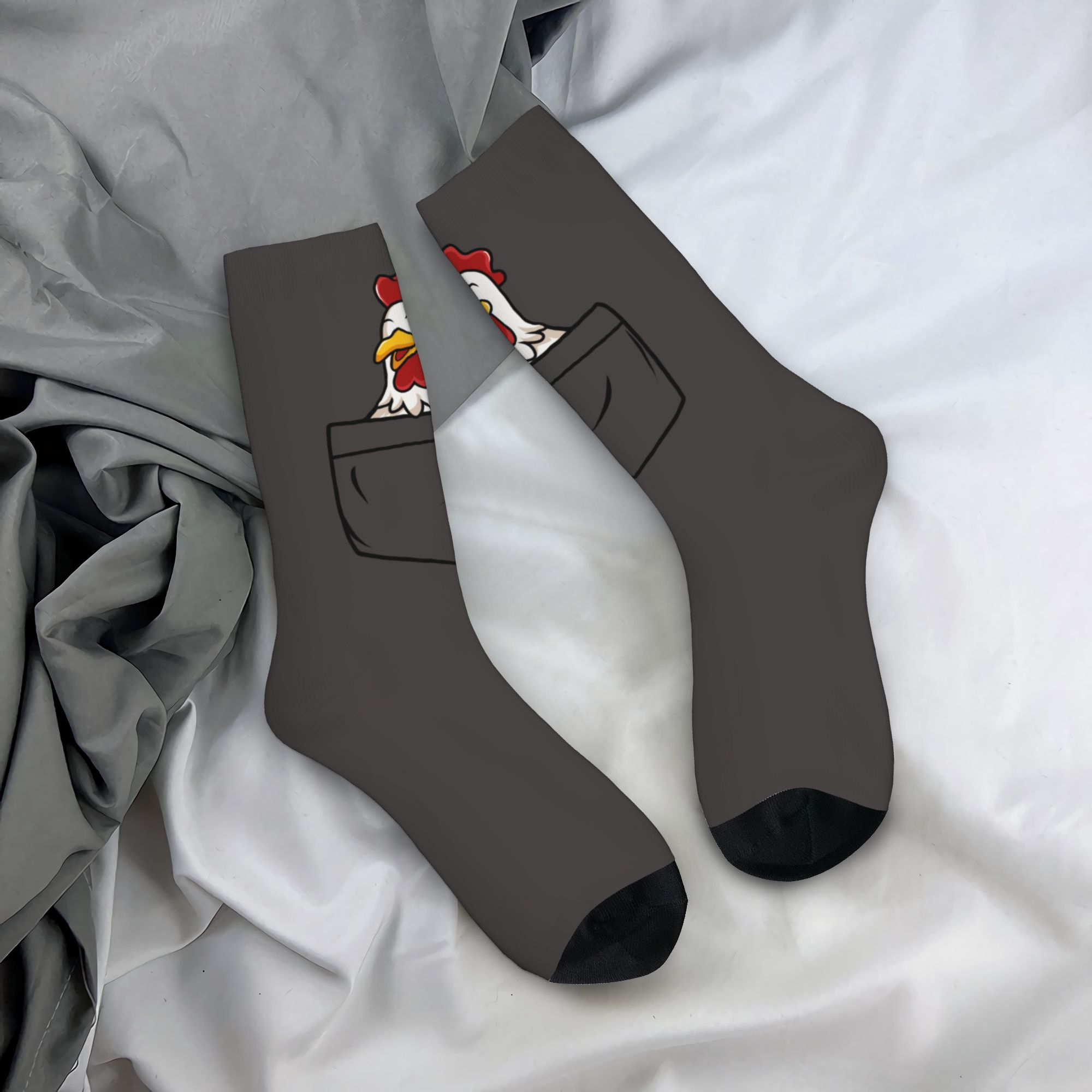 Custom Pocket Animal Rooster M - Dress Sock Men ulasan dan harga